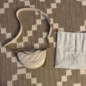 Charles & Keith Cream Mini Quilted Bag